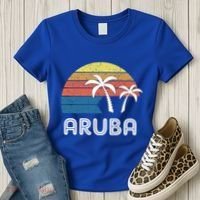 Retro Aruba Souvenir Cool Gift Ruba Vacationers Gift Women's T-Shirt thumb 3