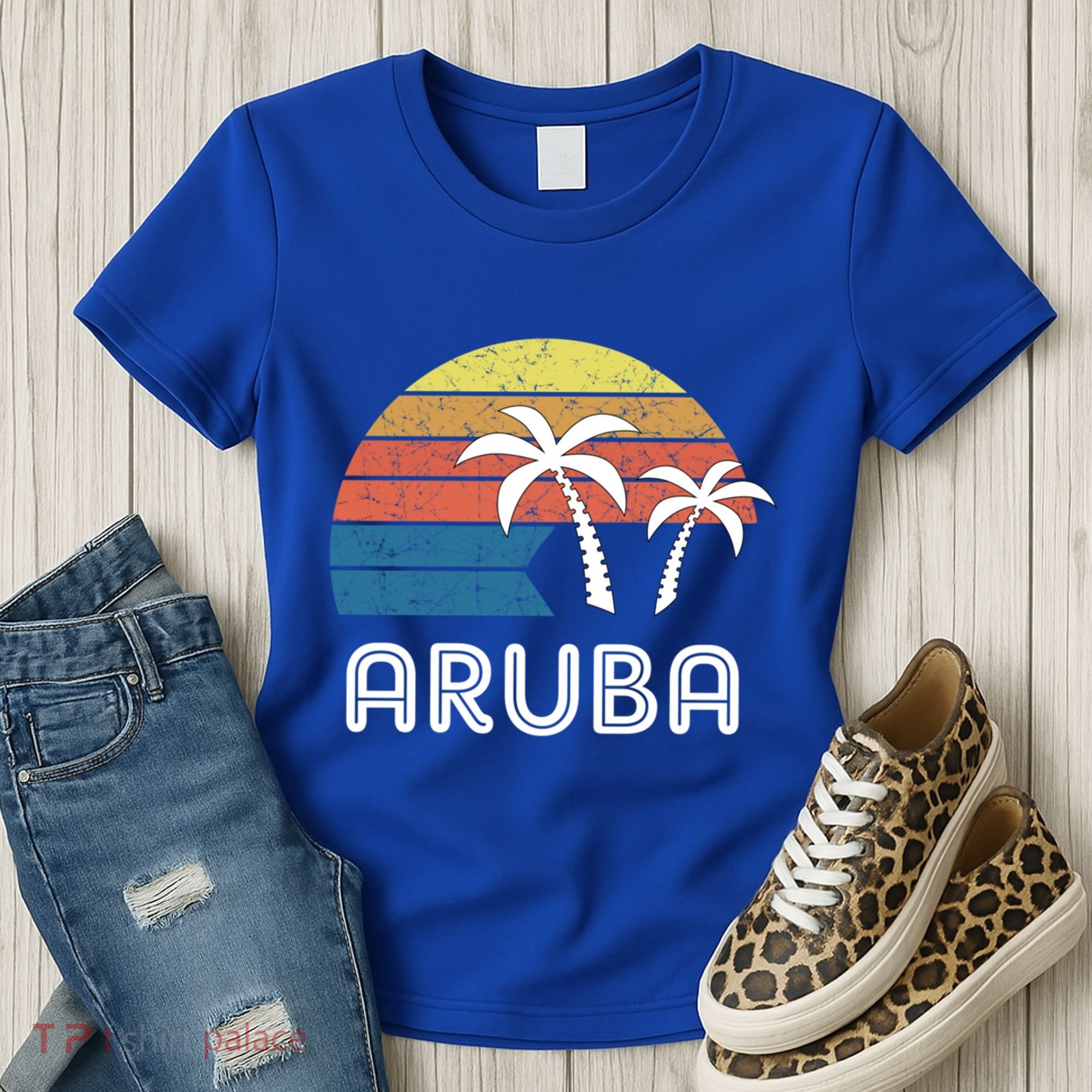 Retro Aruba Souvenir Cool Gift Ruba Vacationers Gift Women's T-Shirt