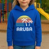 Retro Aruba Souvenir Cool Gift Ruba Vacationers Gift Kids Hoodie thumb 3