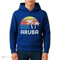 Retro Aruba Souvenir Cool Gift Ruba Vacationers Gift Kids Hoodie thumb 4