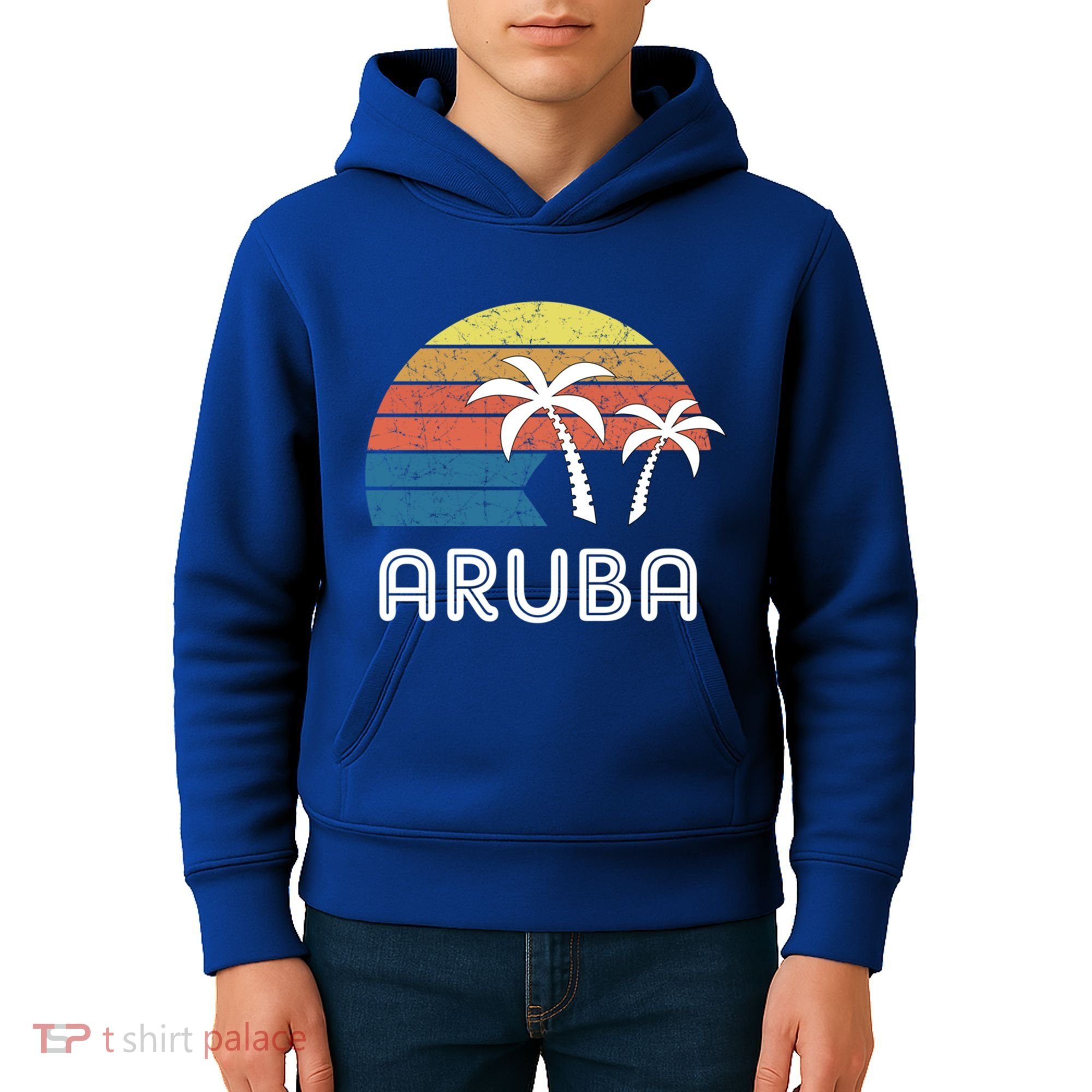 Retro Aruba Souvenir Cool Gift Ruba Vacationers Gift Kids Hoodie