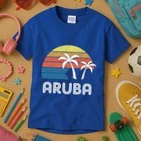 Retro Aruba Souvenir Cool Gift Ruba Vacationers Gift Kids T-Shirt thumb 3
