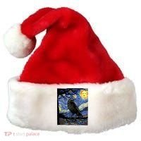 Raven Art Starry Night Edgar Allan Poe Raven Poe Santa Hat thumb 0