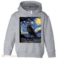 Raven Art Starry Night Edgar Allan Poe Raven Poe Toddler Hoodie thumb 0
