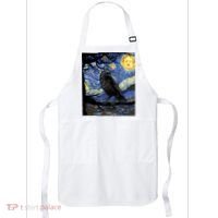 Raven Art Starry Night Edgar Allan Poe Raven Poe Apron thumb 0