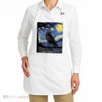 Raven Art Starry Night Edgar Allan Poe Raven Poe Apron thumb 2