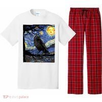 Raven Art Starry Night Edgar Allan Poe Raven Poe Pajama Set thumb 0
