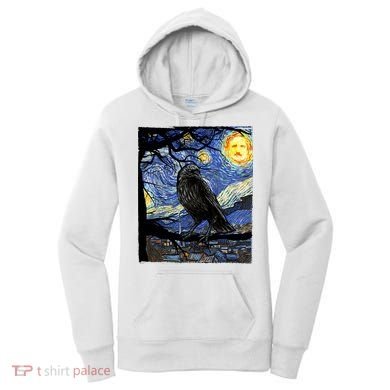 Raven Art Starry Night Edgar Allan Poe Raven Poe Women's Hoodie