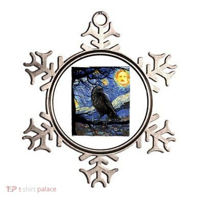 Raven Art Starry Night Edgar Allan Poe Raven Poe Ornament