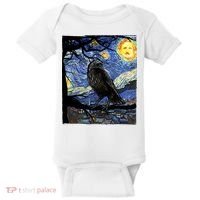 Raven Art Starry Night Edgar Allan Poe Raven Poe Baby Bodysuit thumb 0