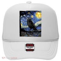 Raven Art Starry Night Edgar Allan Poe Raven Poe Hat thumb 0