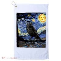 Raven Art Starry Night Edgar Allan Poe Raven Poe Golf Towel thumb 0