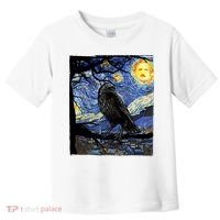 Raven Art Starry Night Edgar Allan Poe Raven Poe Toddler T-Shirt thumb 0