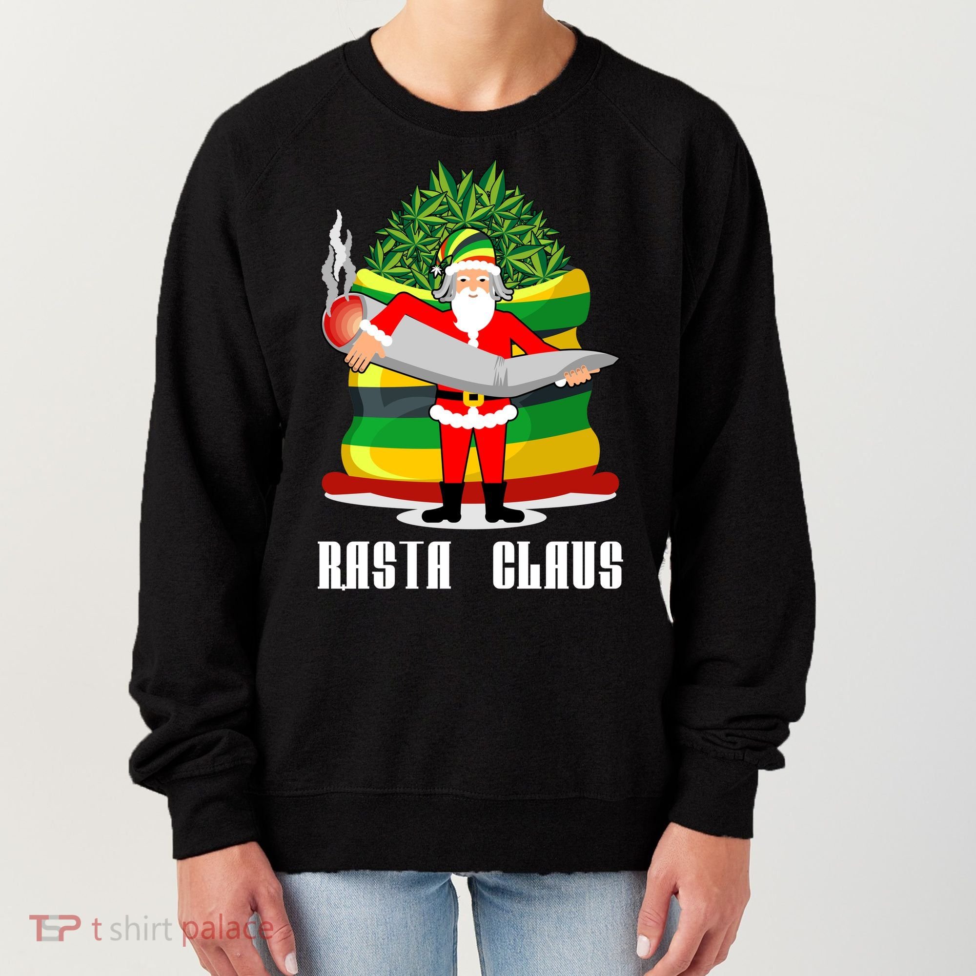Rasta Claus Santa Funny Christmas Women's Sweatshirt