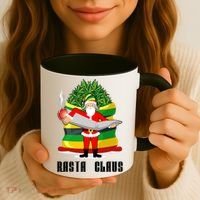 Rasta Claus Santa Funny Christmas Coffee Mug thumb 3