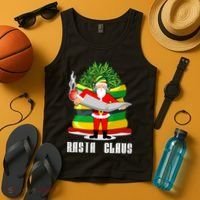 Rasta Claus Santa Funny Christmas Tank Top thumb 4