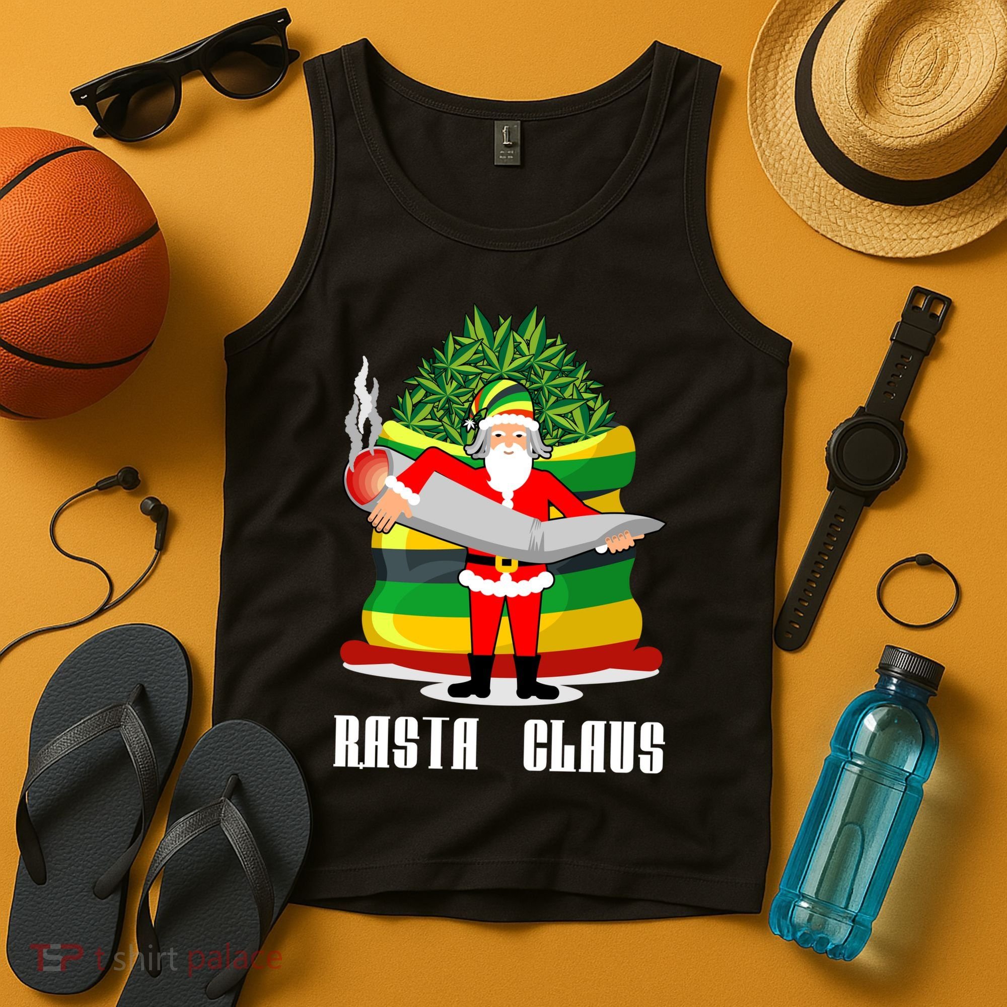 Rasta Claus Santa Funny Christmas Tank Top