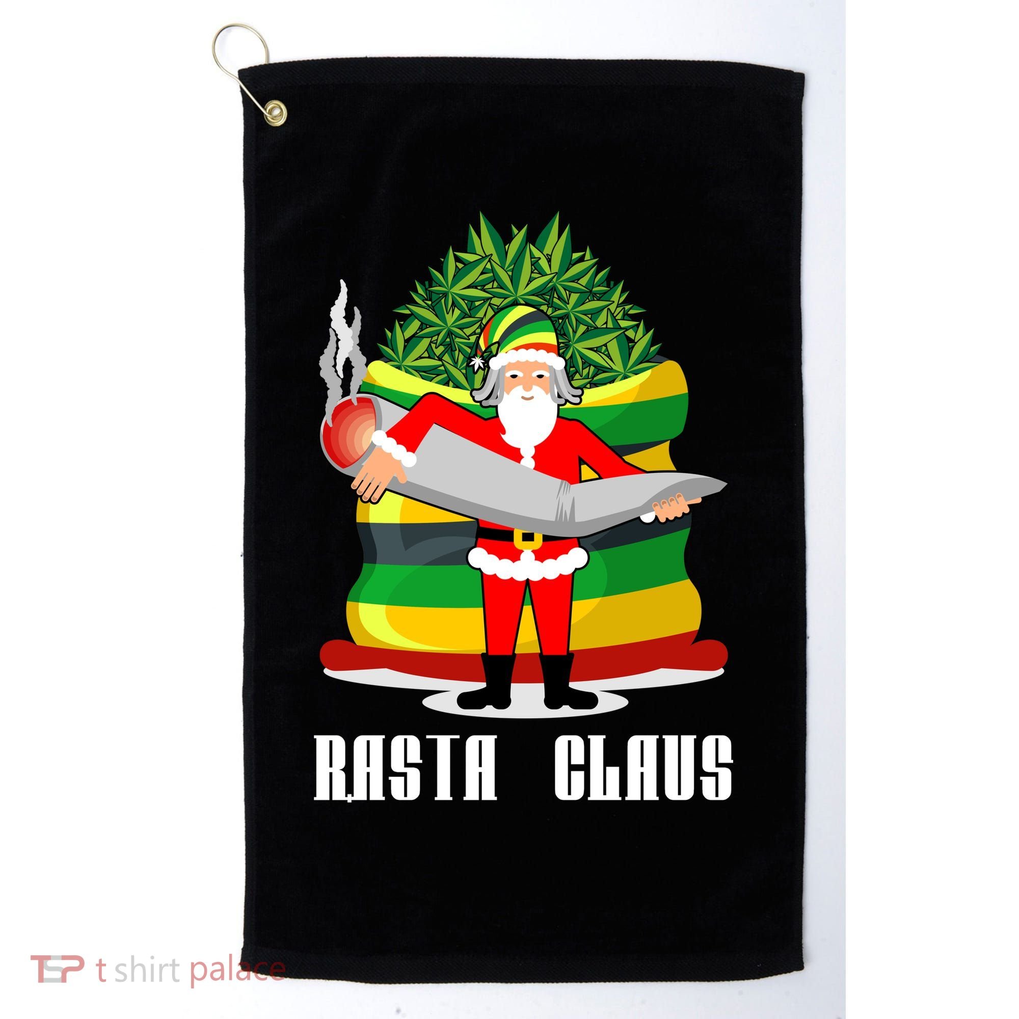 Rasta Claus Santa Funny Christmas Golf Towel