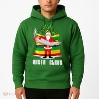 Rasta Claus Santa Funny Christmas Hoodie thumb 2