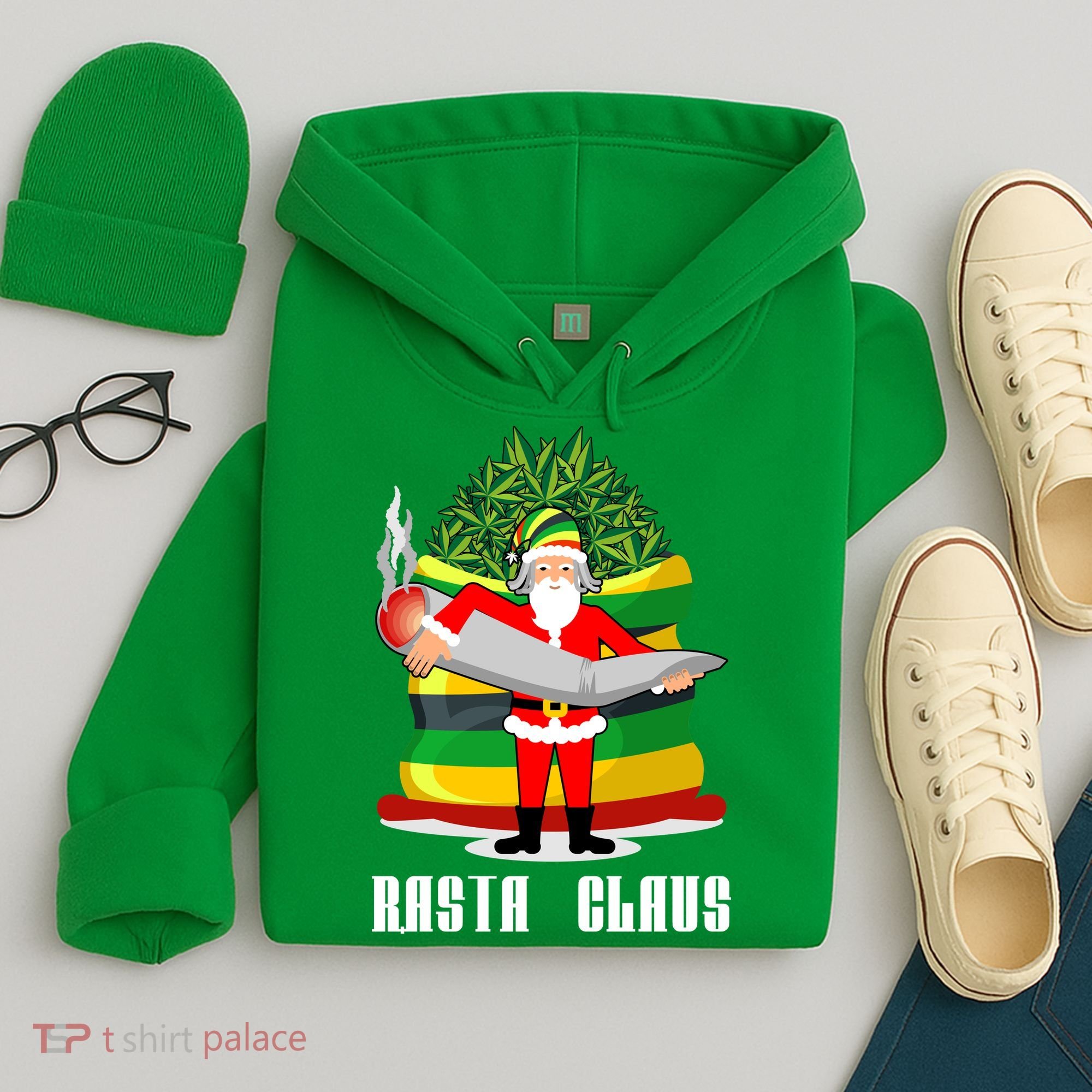Rasta Claus Santa Funny Christmas Hoodie