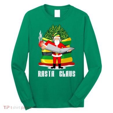 Rasta Claus Santa Funny Christmas Long Sleeve Shirt