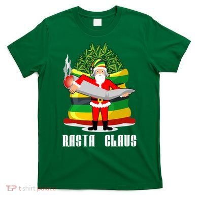 Rasta Claus Santa Funny Christmas T-Shirt