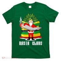 Rasta Claus Santa Funny Christmas T-Shirt thumb 0