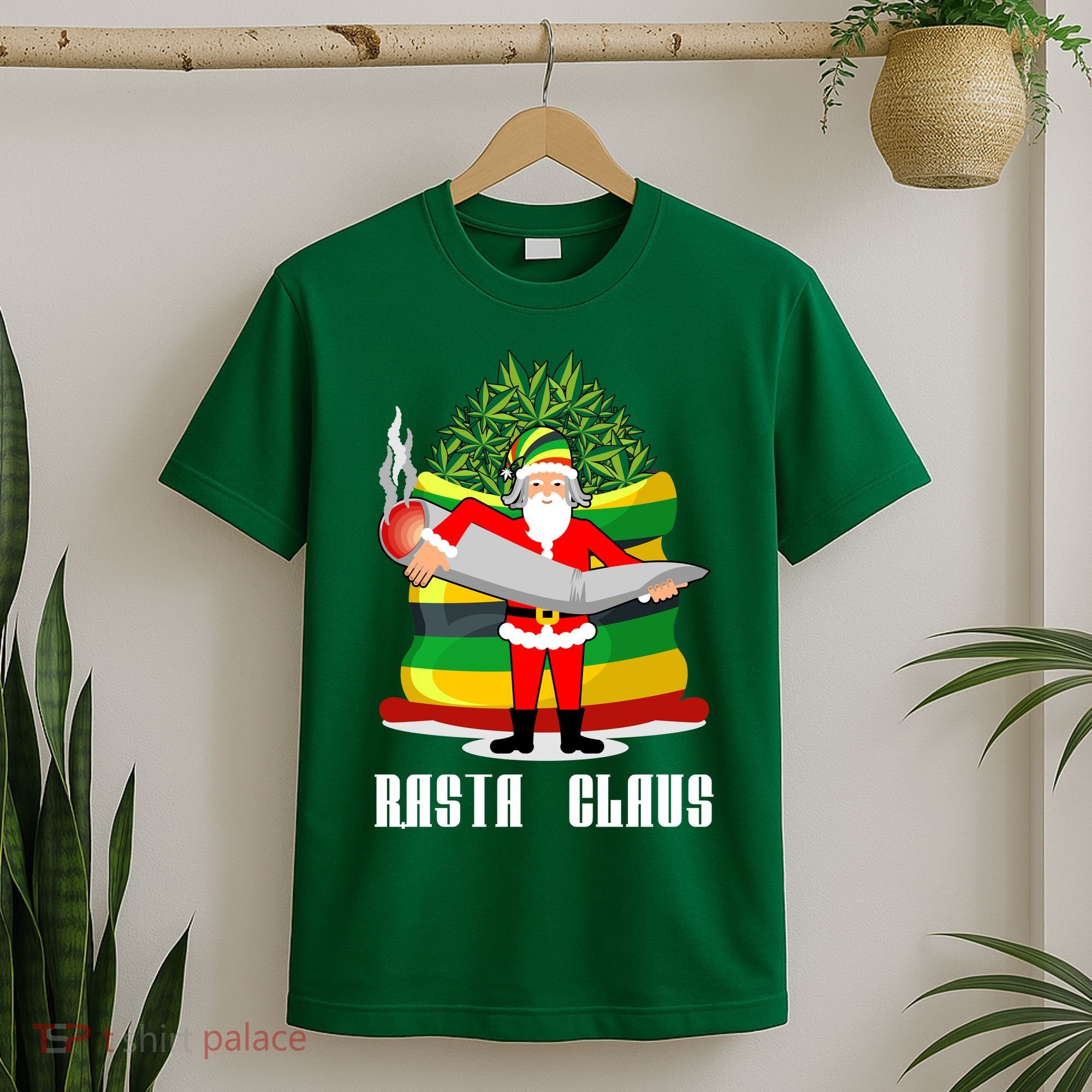 Rasta Claus Santa Funny Christmas T-Shirt