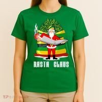Rasta Claus Santa Funny Christmas T-Shirt thumb 4