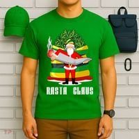 Rasta Claus Santa Funny Christmas T-Shirt thumb 6