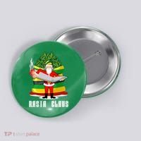 Rasta Claus Santa Funny Christmas Button thumb 0