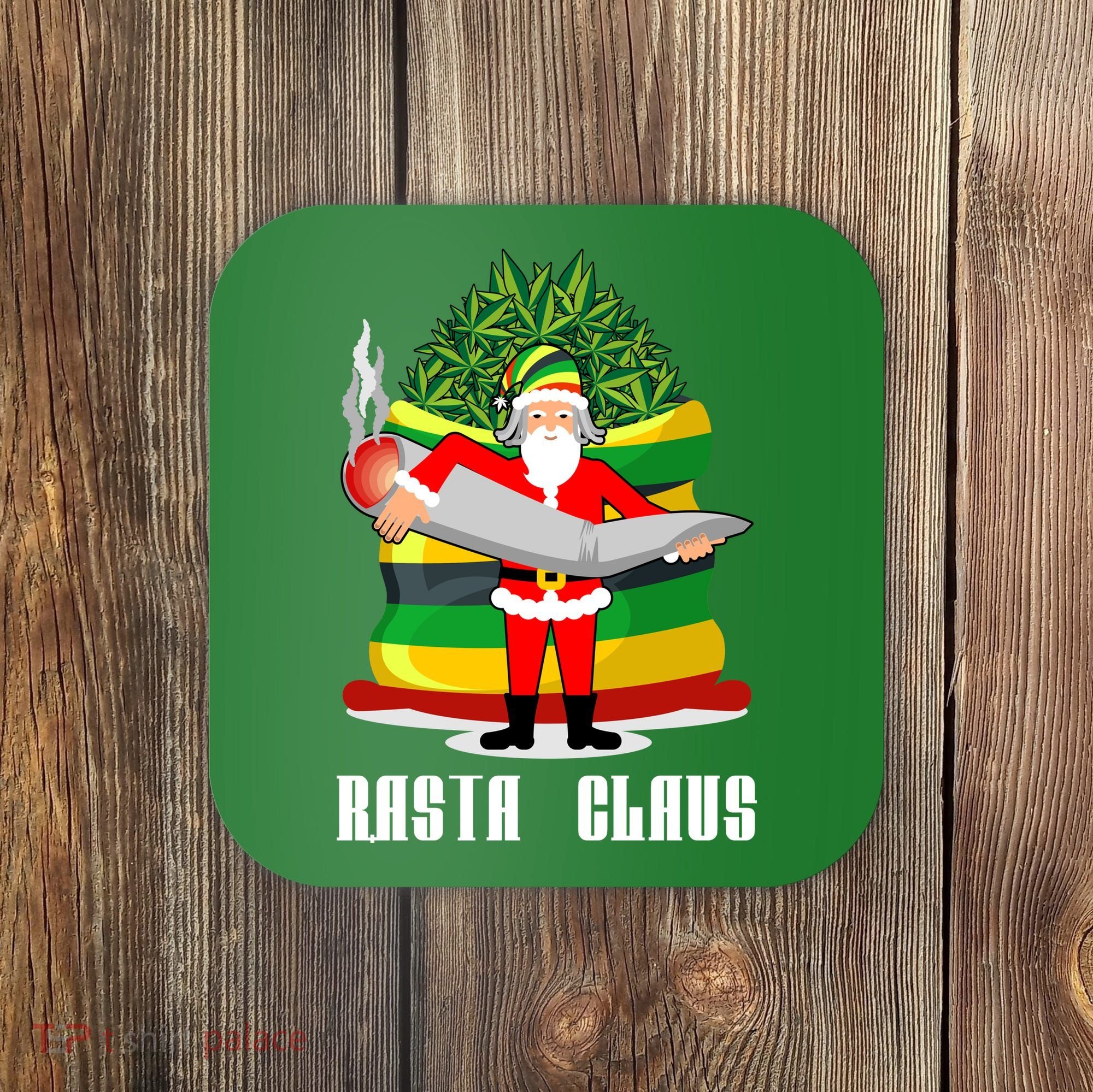 Rasta Claus Santa Funny Christmas Coaster