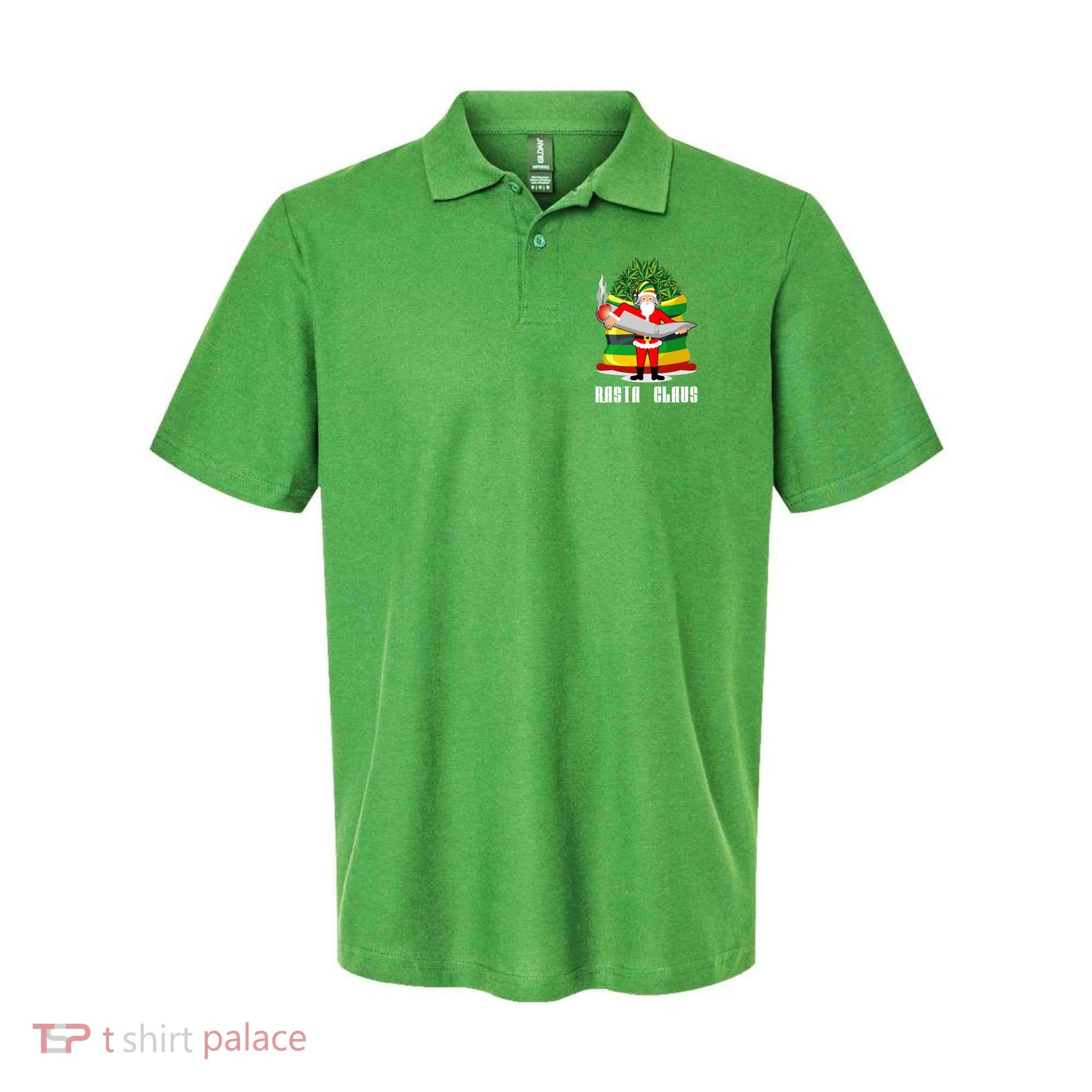 Rasta Claus Santa Funny Christmas Polo