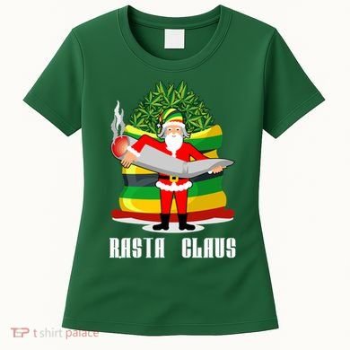 Rasta Claus Santa Funny Christmas Women's T-Shirt