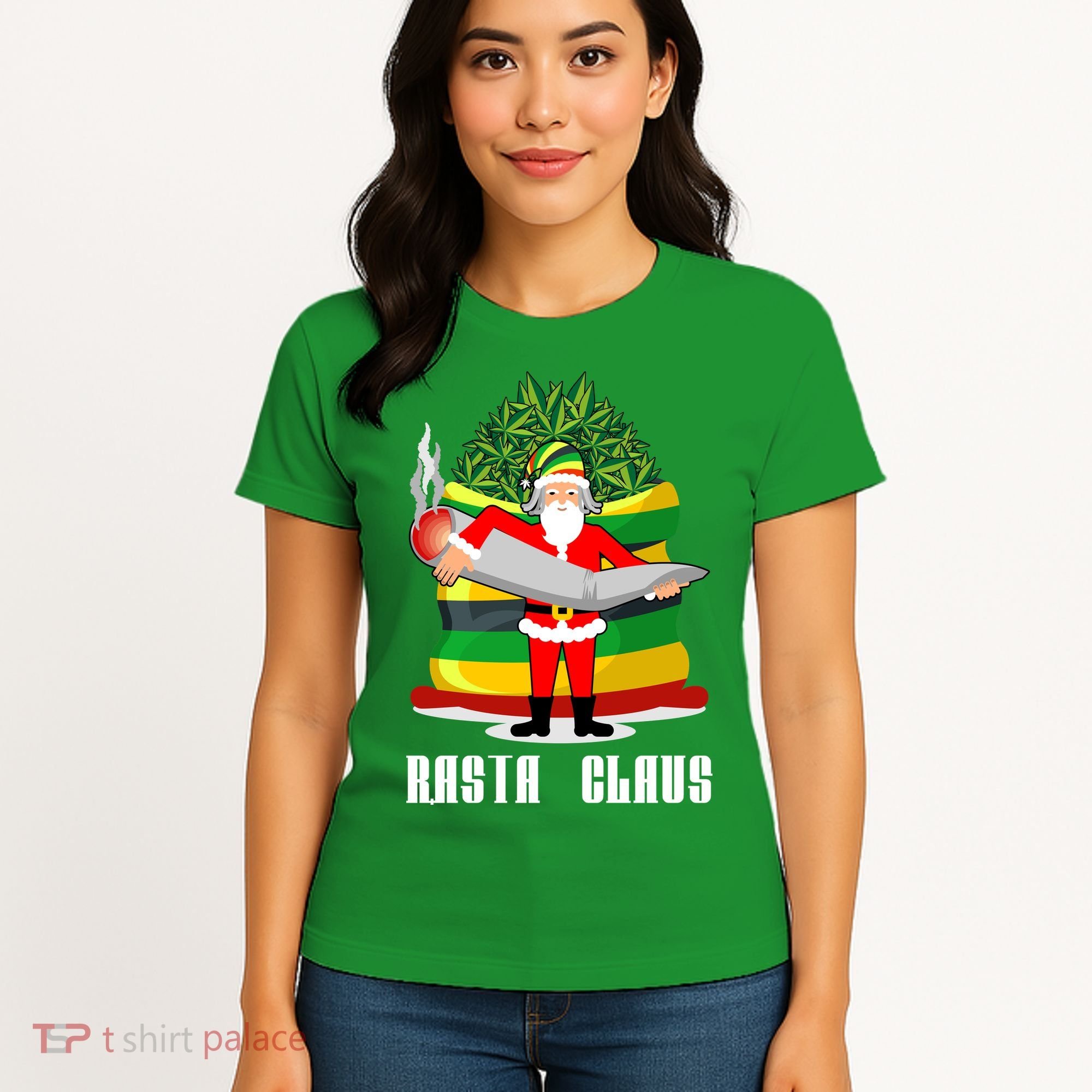 Rasta Claus Santa Funny Christmas Women's T-Shirt