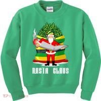 Rasta Claus Santa Funny Christmas Kids Sweatshirt thumb 0