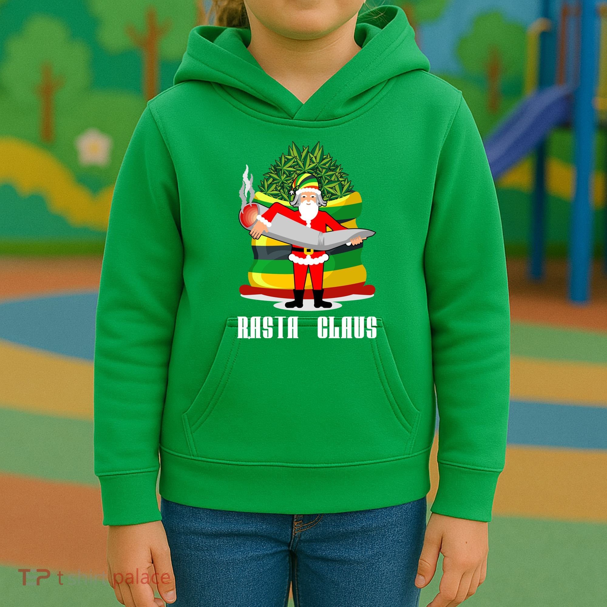 Rasta Claus Santa Funny Christmas Kids Hoodie