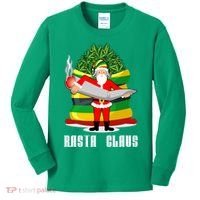 Rasta Claus Santa Funny Christmas Kids Long Sleeve Shirt thumb 0
