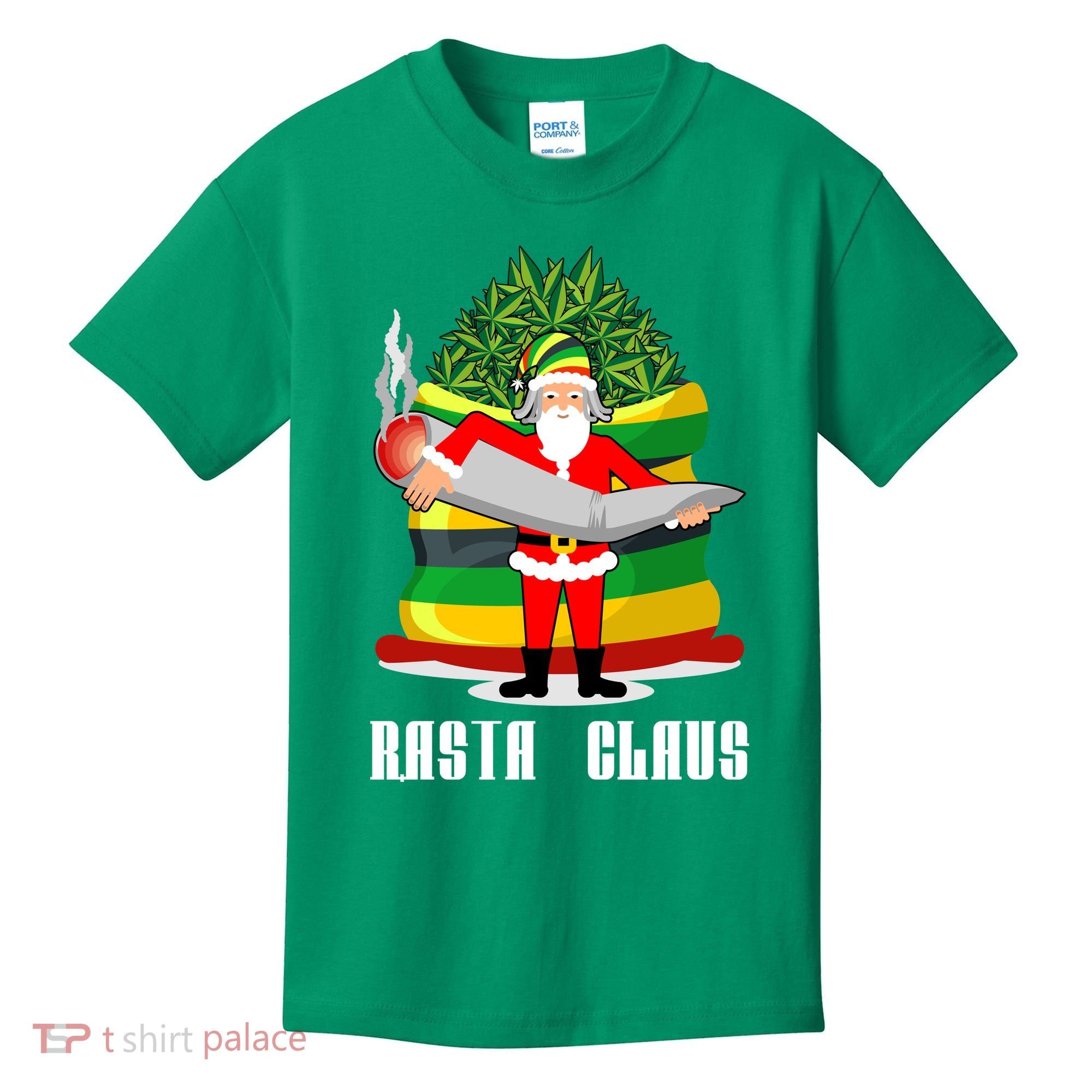 Rasta Claus Santa Funny Christmas Kids T-Shirt