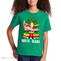 Rasta Claus Santa Funny Christmas Kids T-Shirt thumb 2