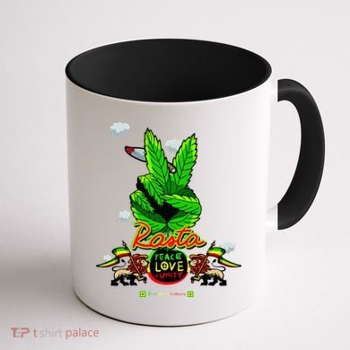 Rasta Jamaica Peace Love Unity Coffee Mug back