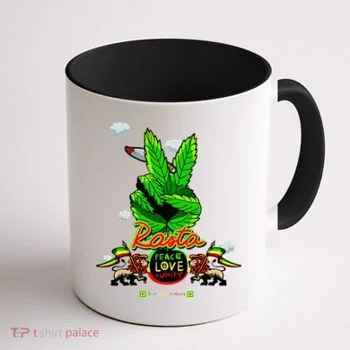 Rasta Jamaica Peace Love Unity Coffee Mug back