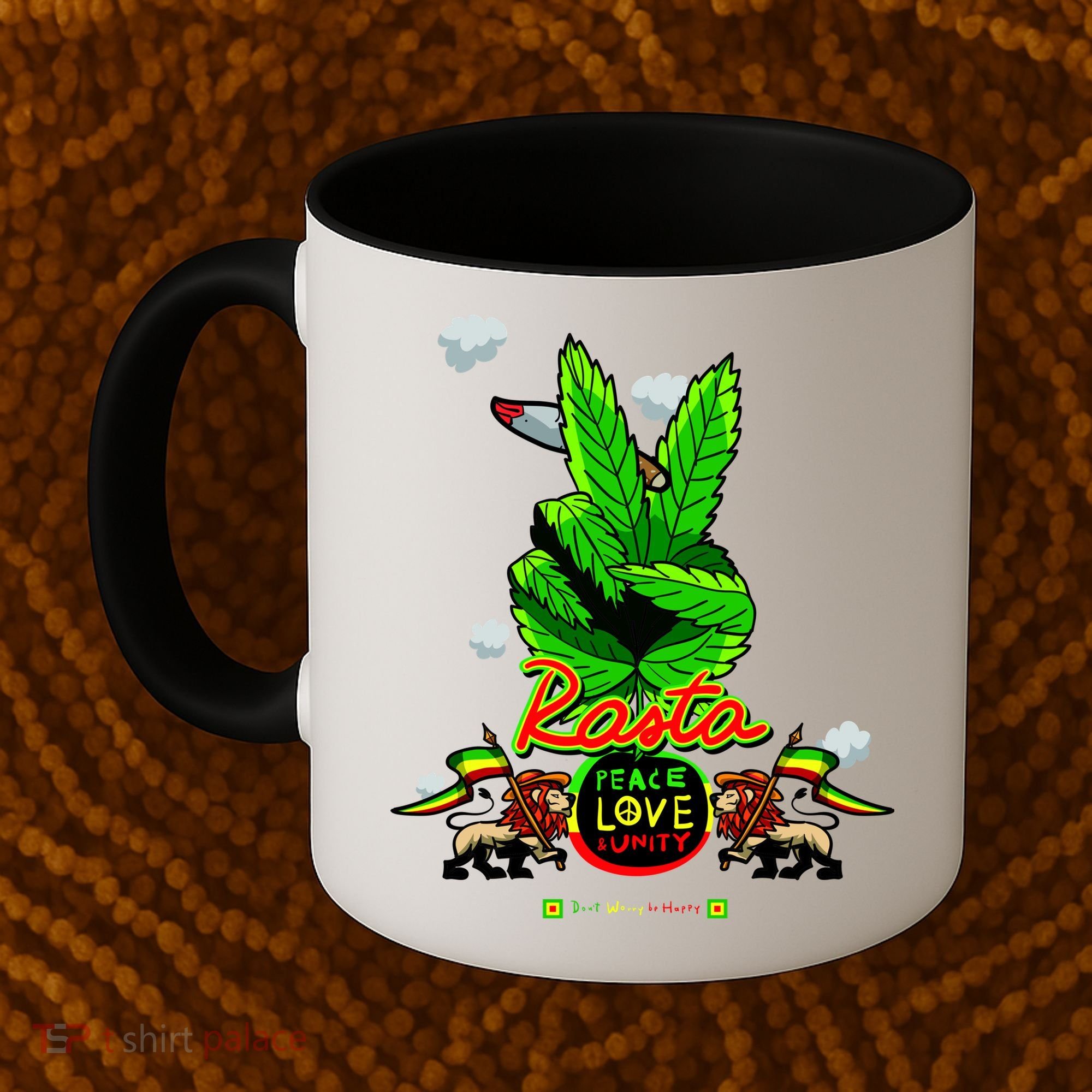 Rasta Jamaica Peace Love Unity Coffee Mug