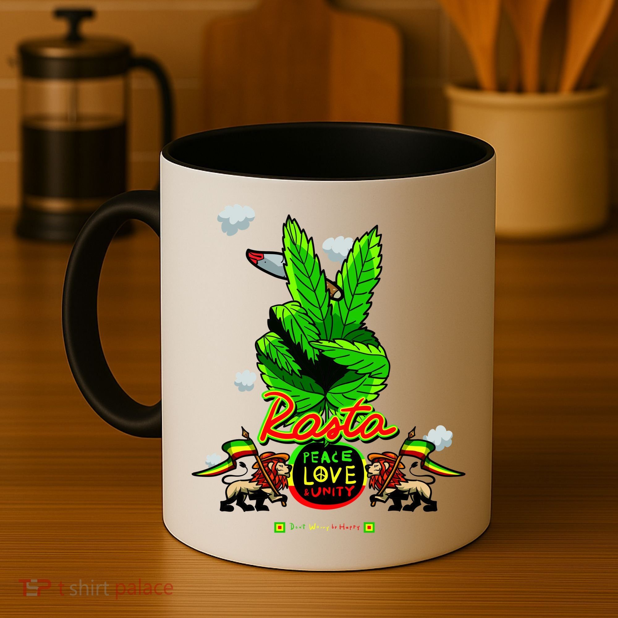 Rasta Jamaica Peace Love Unity Coffee Mug