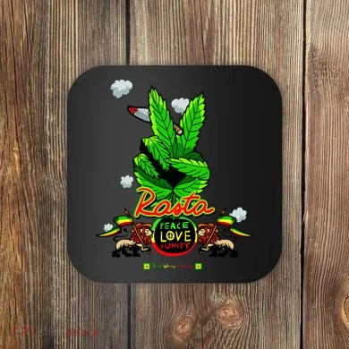 Rasta Jamaica Peace Love Unity Coaster
