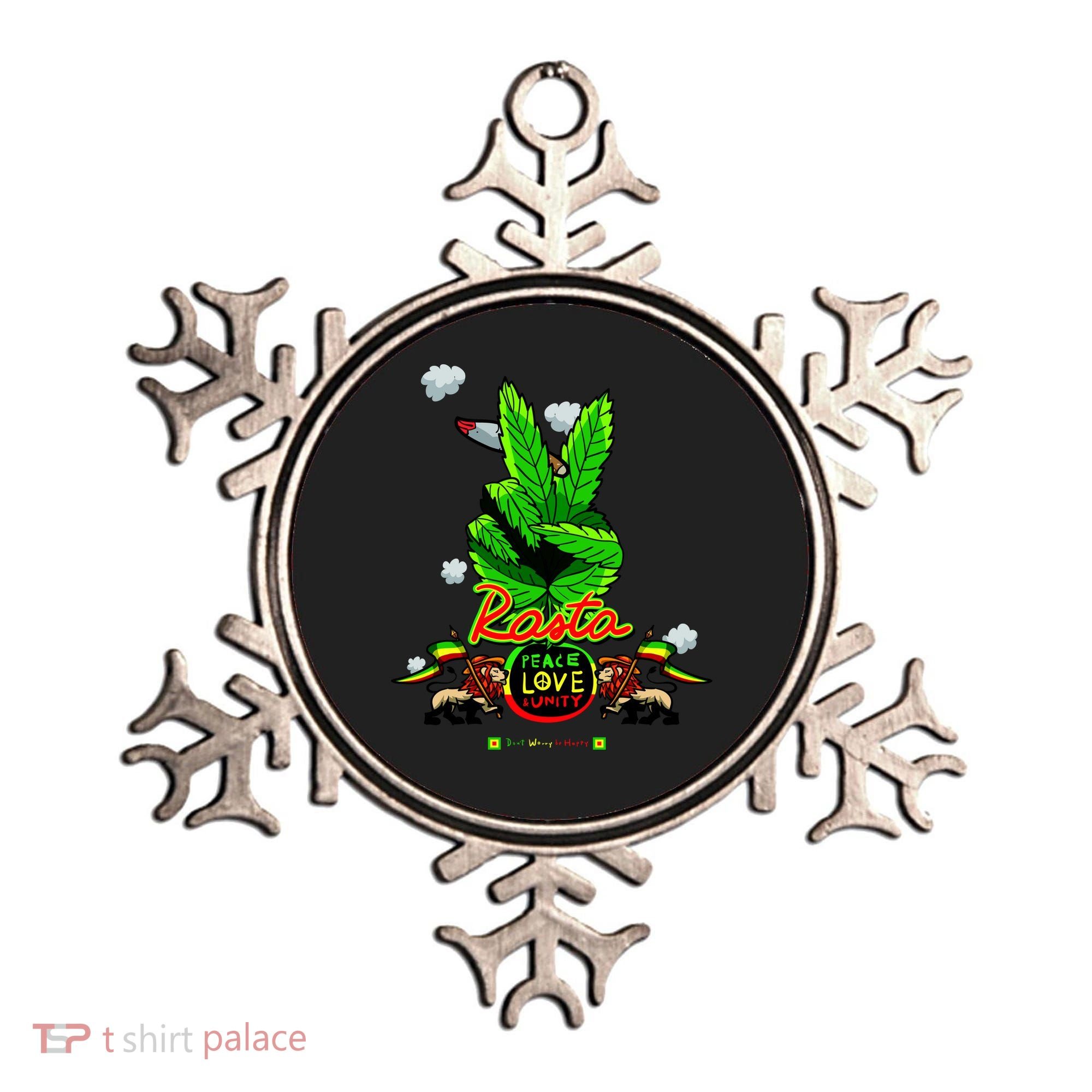 Rasta Jamaica Peace Love Unity Ornament