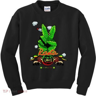 Rasta Jamaica Peace Love Unity Kids Sweatshirt