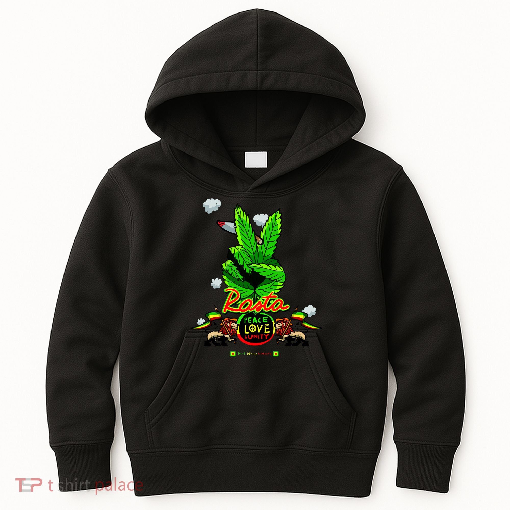 Rasta Jamaica Peace Love Unity Kids Hoodie