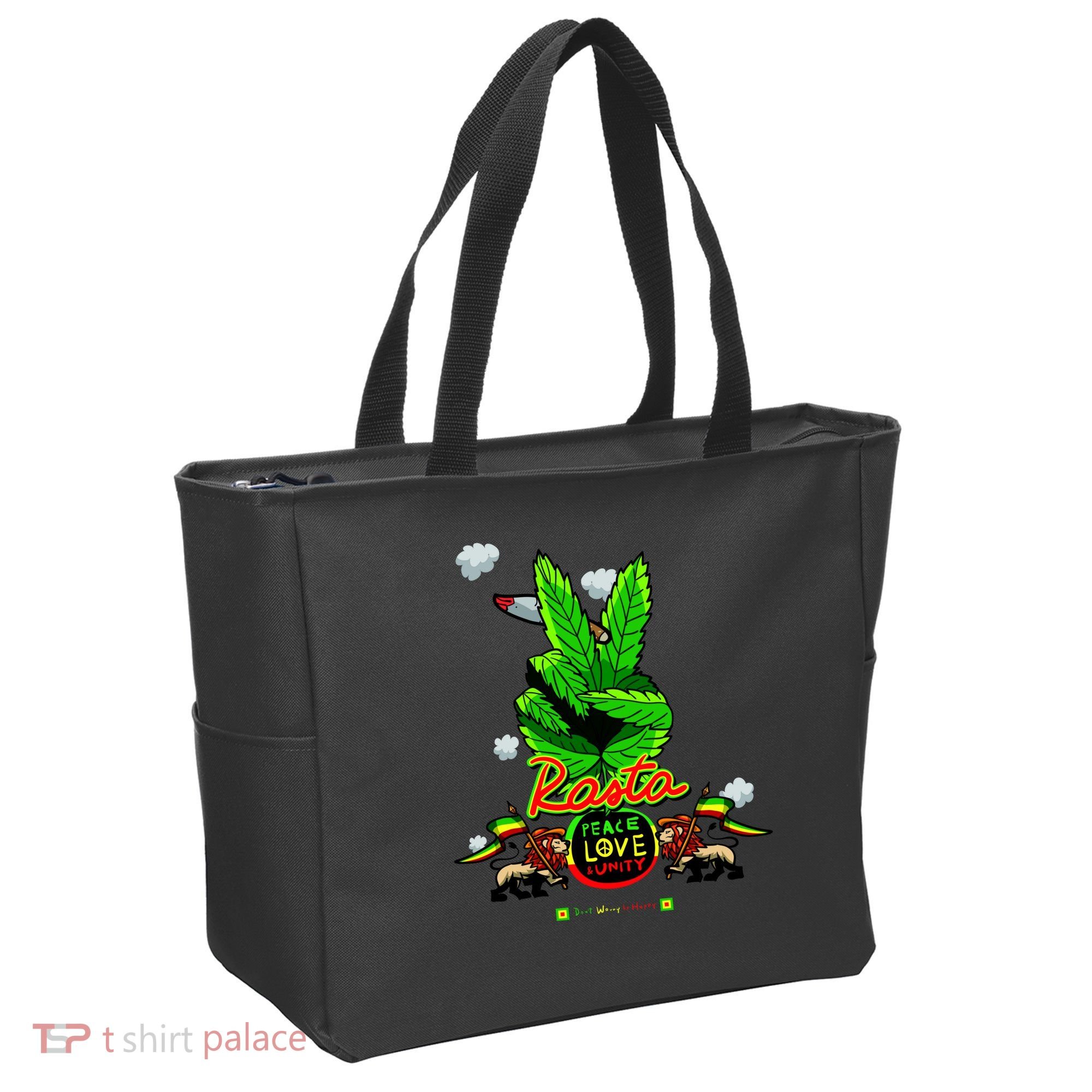 Rasta Jamaica Peace Love Unity Tote Bag