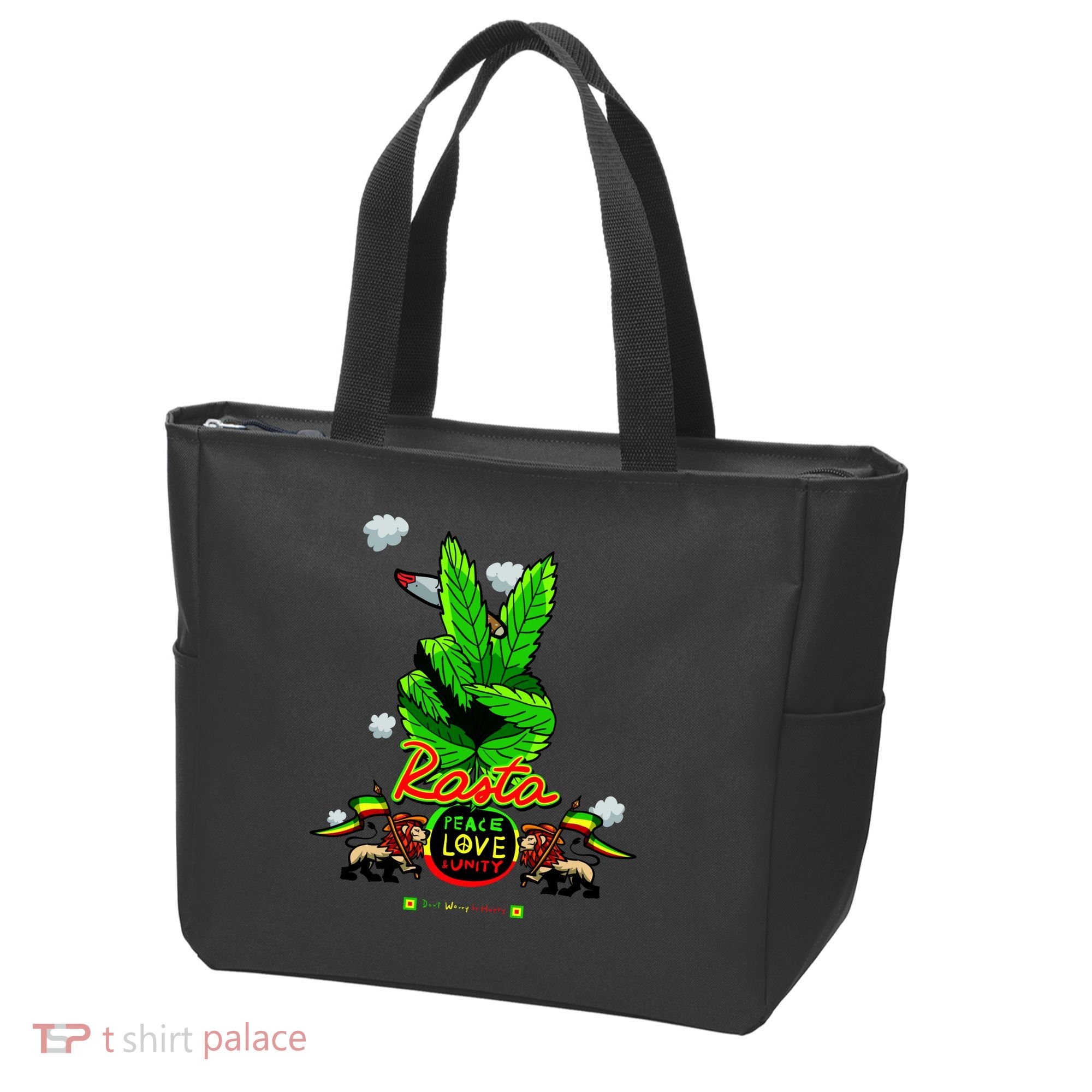 Rasta Jamaica Peace Love Unity Tote Bag